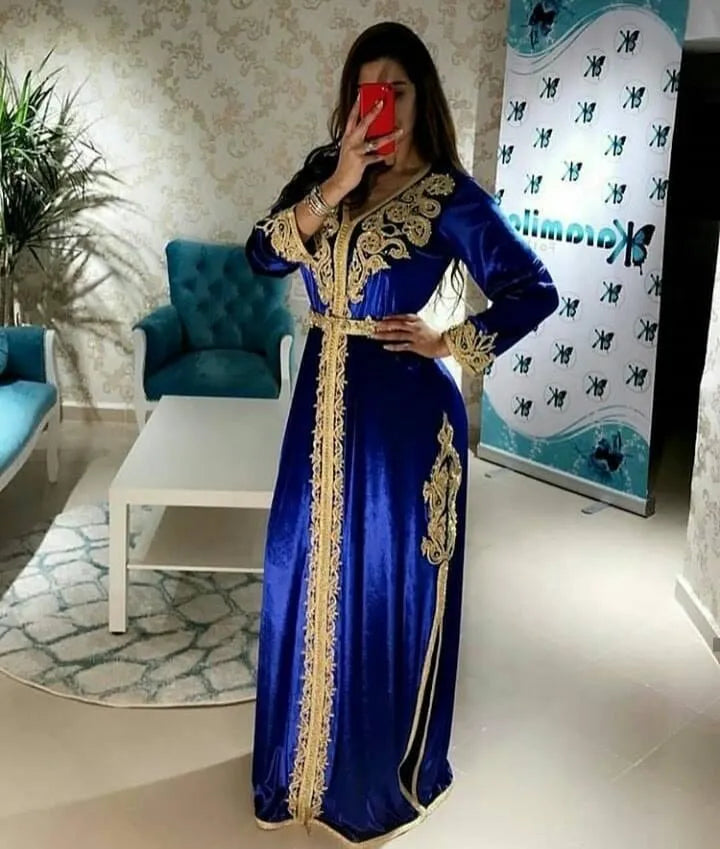 Caftan Dress Bleu Roi Caftan Robe De Soirée Caftan Marocaine Bleu