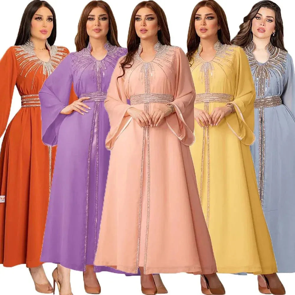 Kaftan Arabische avondfeest Jalabiya Strass vrouwen jurk Dubai