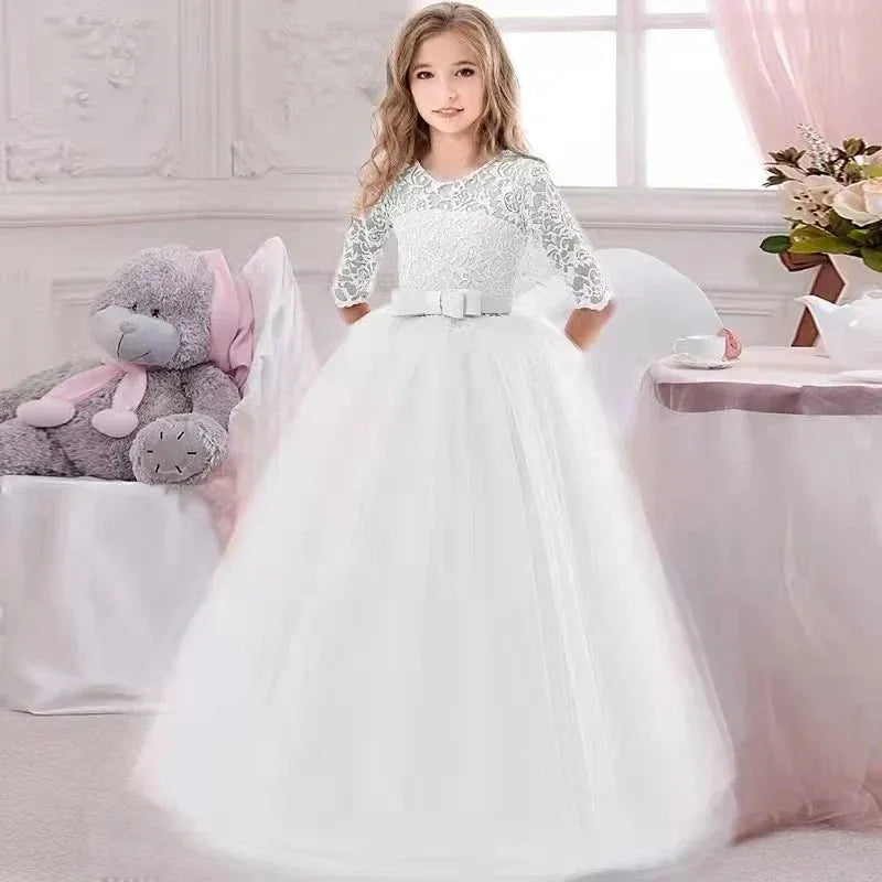 Baby Girl Princess Dress for Party Ball Gown Wedding White