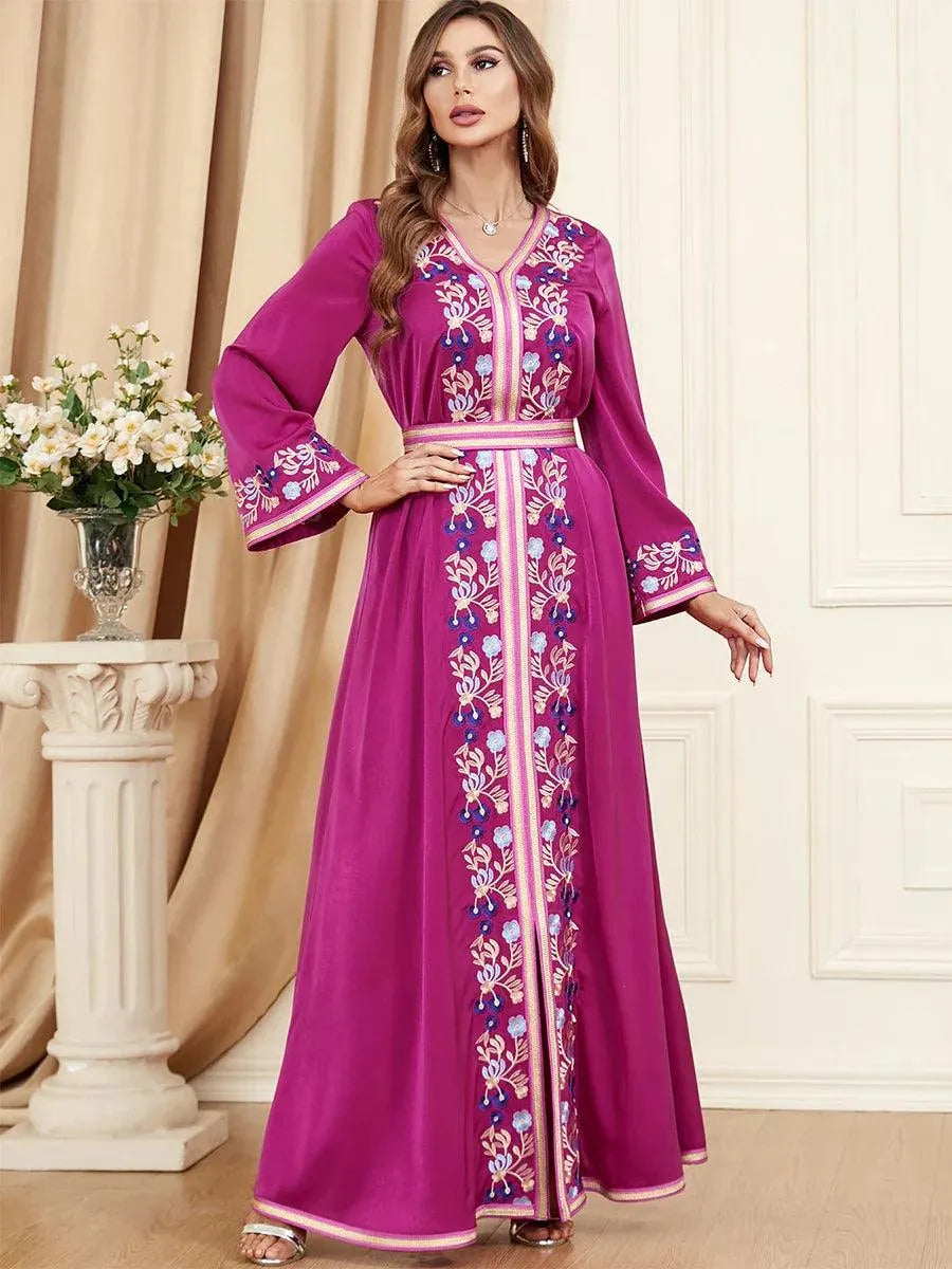 Preneum Women's Floral Georgette A-Line Knee-Long Dress With Ruched Bust - Casual & Versatile