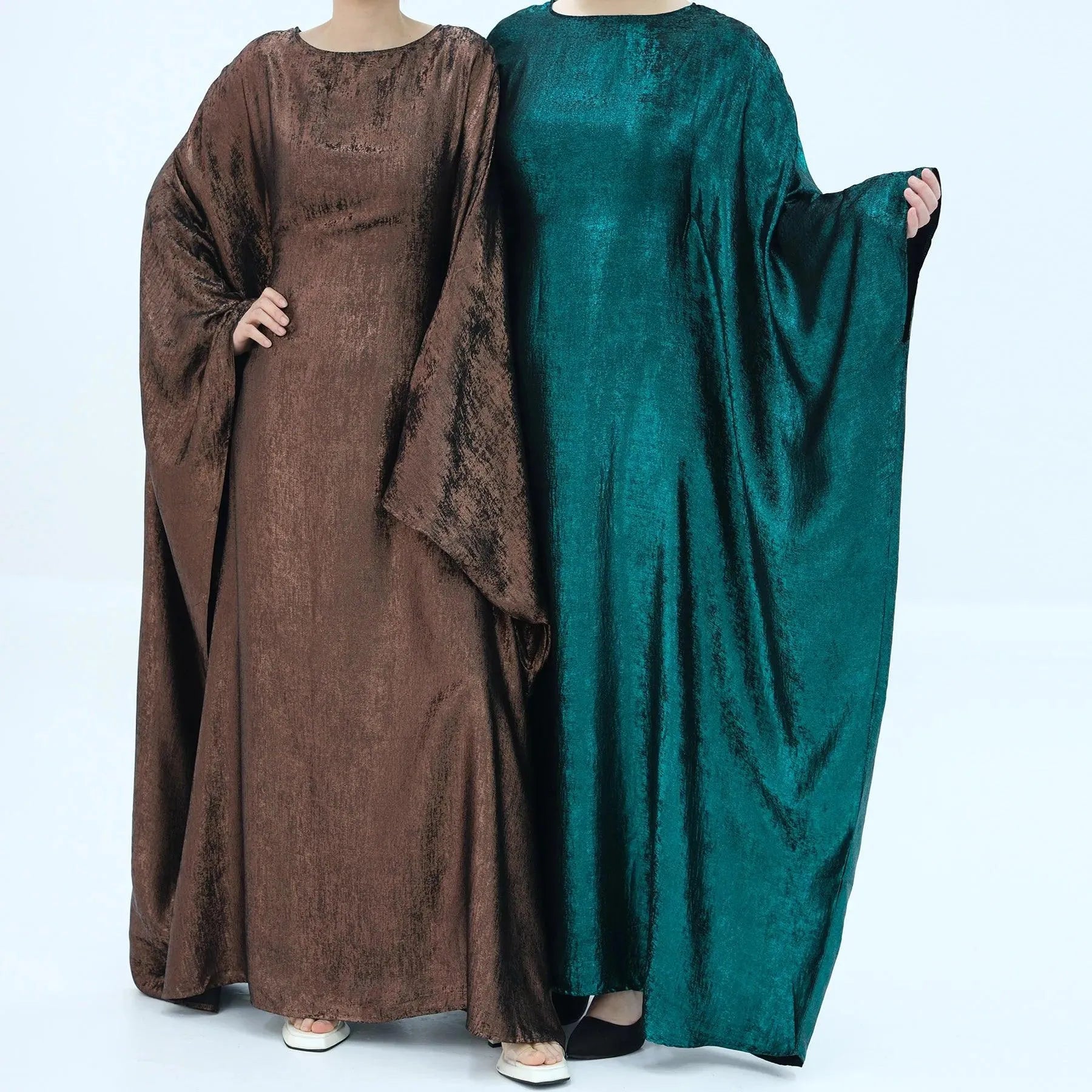 Kaftans Farasha Abaya Jurk Glanzende Dunne Stof Islamitische
