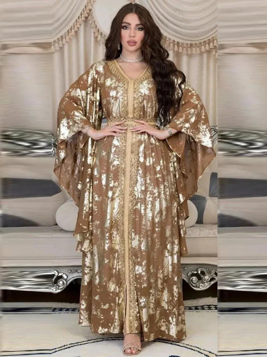 Robe de luxe pour femme, style caftan marocain, abaya, imprimé
