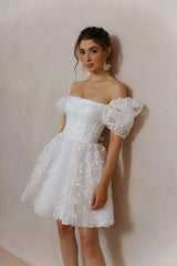 Mini abiti da sposa in pizzo Mini abiti da sposa SULLO SUBILE SUCCHI SUCCHI SEGNA PARTY CAPPETTO UNA LINEA VEStitido senza retro