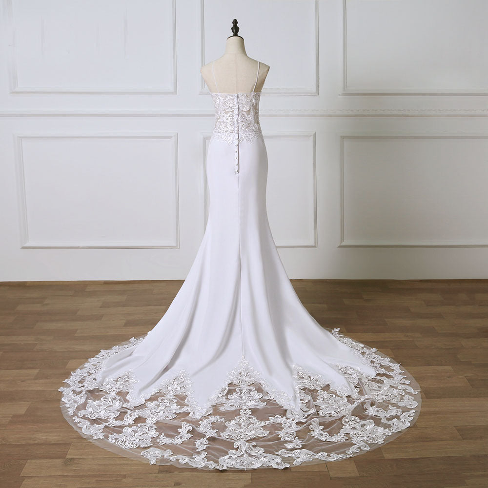 Sleeves de robe de mariée sirène vestide