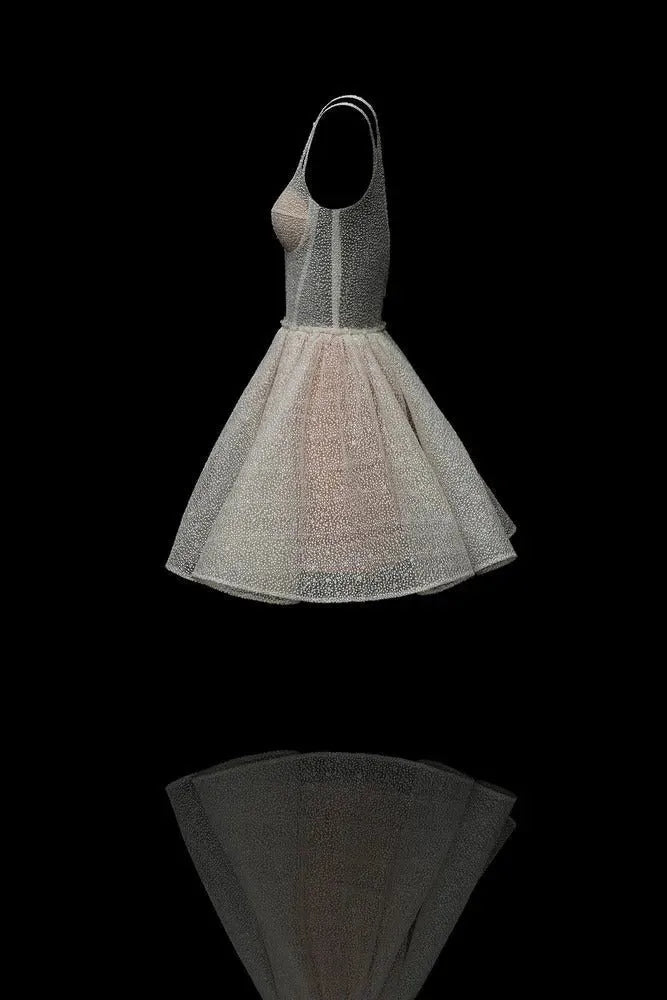 Attractive Translucent Lace Mini Dress Satin Wedding Dress Vestido De Novia Bow Bridal Gown Skirt Court Train Dress Satin Satin