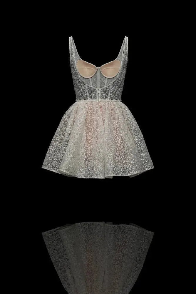 Attractive Translucent Lace Mini Dress Satin Wedding Dress Vestido De Novia Bow Bridal Gown Skirt Court Train Dress Satin Satin