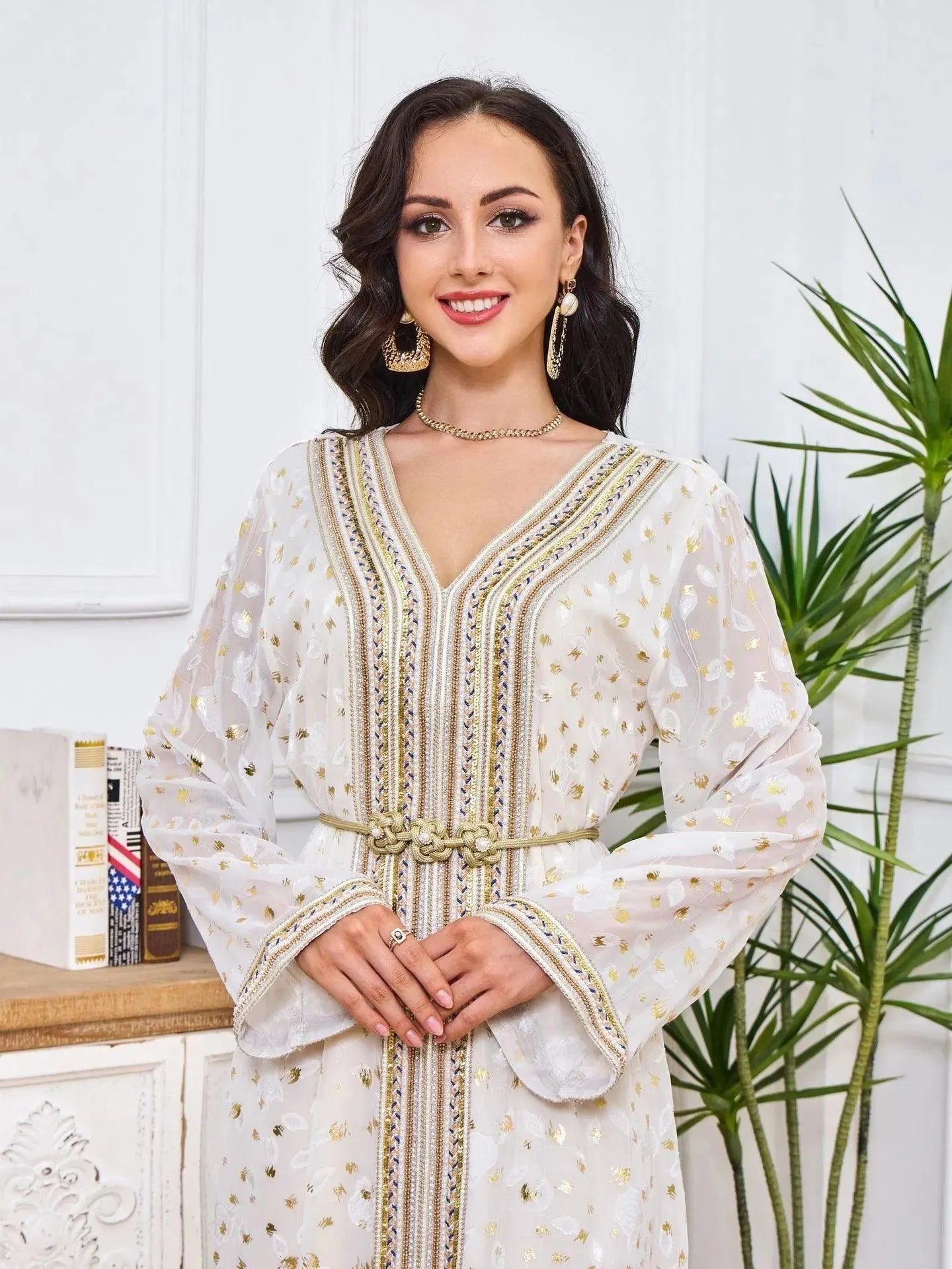 Abaya Femme Luxe Style Dubaï - Robe Longue Boutonnée Devant, Manches Longues, Pour Prière Et Occasions
