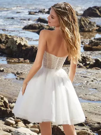 Abito da sposa civile scollo a cuore scollo decorato abiti da sposa moderni moderni a fila di raso maniche per treno da sposa abito da sposa Princess White Vestido de novi Sermaid satinata