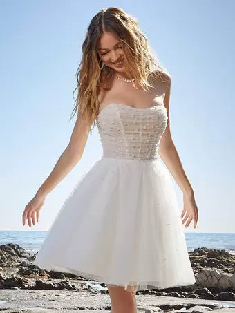 Abito da sposa civile scollo a cuore scollo decorato abiti da sposa moderni moderni a fila di raso maniche per treno da sposa abito da sposa Princess White Vestido de novi Sermaid satinata