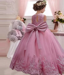 3-12 year old children's dress embroidered bow lace lace wedding dress girl princess dress girl birthday party evening dress Sarah Houston