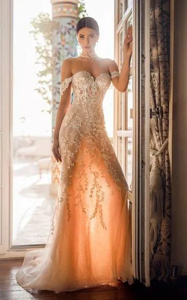 Challoner Elegant Mermaid Wedding Dresses Sweetheart Off The Shoulder Appliques Lace Up Bridal Gowns Detachable Train Vestidos Mermaid