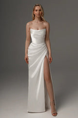 Abito da sposa con cinturini staccabili sirena vestido de novi ratin Princess Court Train Dress Abito da sposa Bow Simple