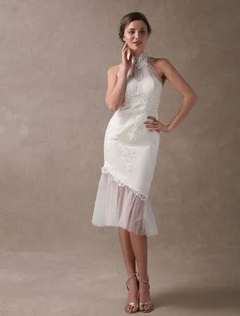 Satin Fabric Zip On Back Ankle Length Wedding Dress Vestido De Novia Mermaid Satin Bow Satin Court Train Sleeves Bridal Gowns Modern Princess White Satin