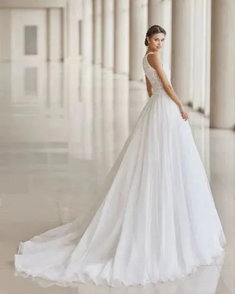 Sexy A Line Wedding Dresses For Women Lace Appliques Bride Gowns Modern Sweetheart Vestidos De Novia Boda