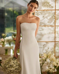 Elegante abito da sposa senza maniche a due pezzi Vestitido de novi Abito da sposa Princess Court Train Bow sirena moderna