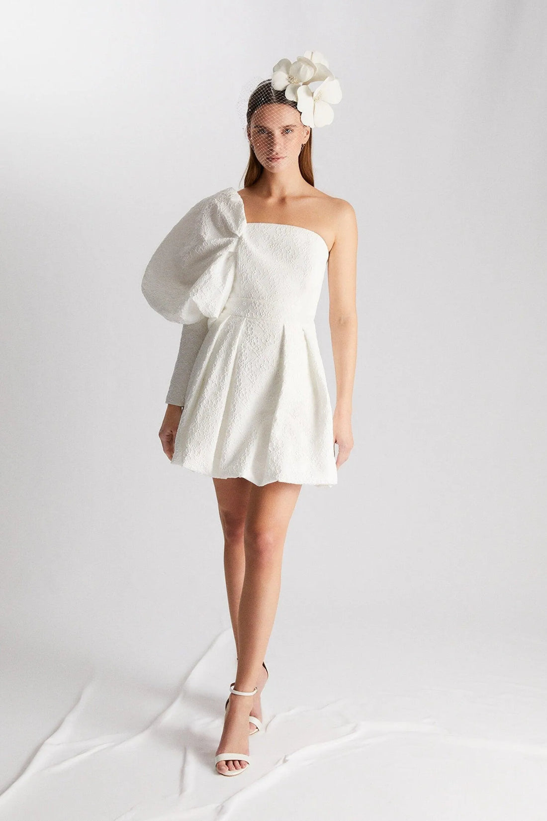 One Shoulder Bubble-hem Dress Modern Satin Mermaid Gown Princess Vestido De Novia Bow Court Train Wedding Dress Satin