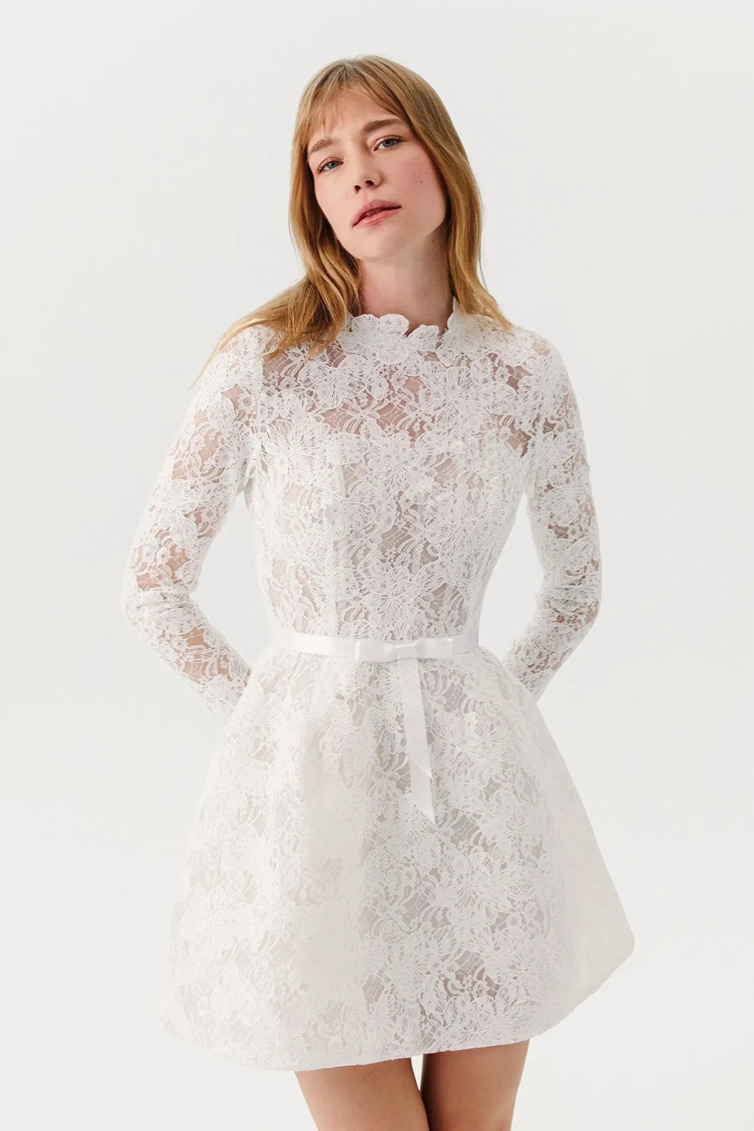 Floral Lace Belted Princess Vestido De Novia Dress Modern Satin Mermaid Gown Bow Court Train Wedding Dress Satin