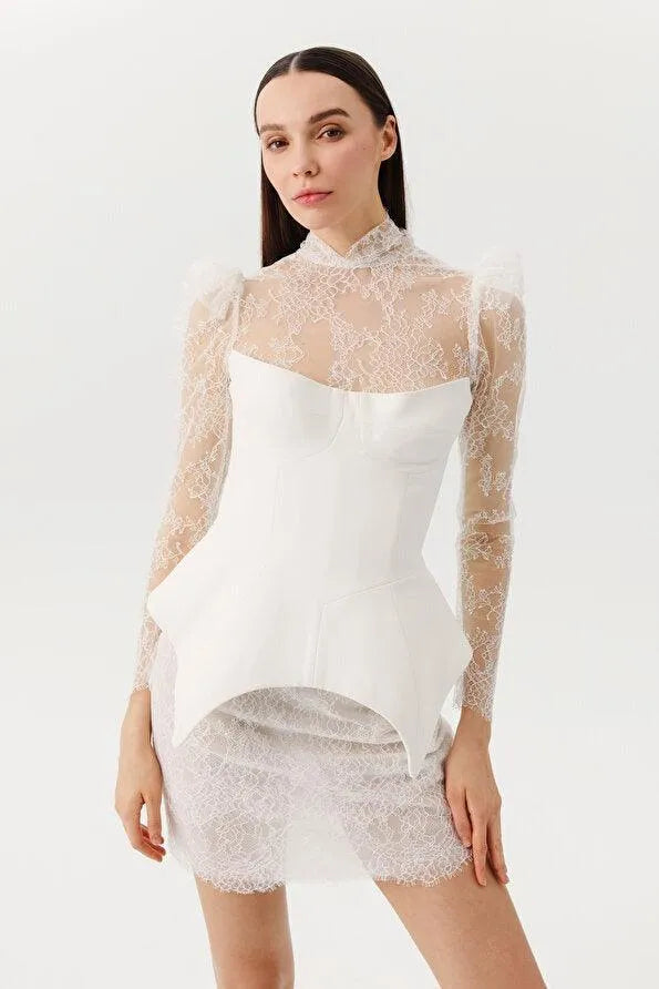 White Lace Mermaid Gown Princess Vestido De Novia Dress Modern Satin Bow Court Train Wedding Dress Satin