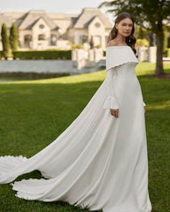 Elegante abito da sposa in tre pezzi in tre pezzi Vestitido de novi sirena moderna abito da sposa in raso da sposa prua