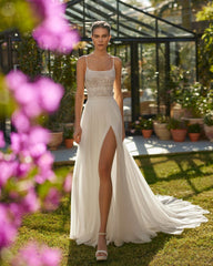 Strapping with abbellishments abito da sposa moderno abito da principessa raso vestido de novi bow court treno sirena