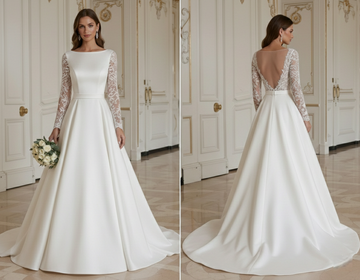 A-Line Wedding Dress For Black Tie Wedding Formal