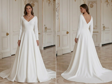 A-Line Wedding Dress For Courthouse Wedding Simple Elegant