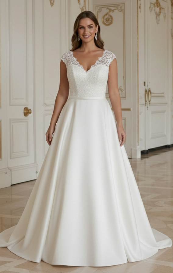 A-Line Wedding Dress For Curvy Bride Comfortable Fit