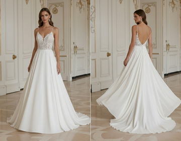 A-Line Wedding Dress For Destination Wedding Flowing Skirt