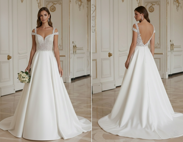 A-Line Wedding Dress For Elegant Evening Reception