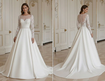 Rochie de mireasă A-Line atemporală și elegantă