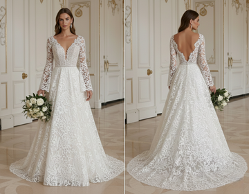 A-Line Wedding Dress With Boho Chic Lace