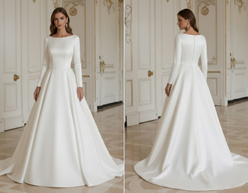 A-Line Wedding Dress With Chapel Train Timeless Bridal
