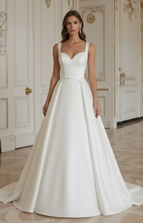 A-Line Wedding Dress With Corset Back Structured Fit