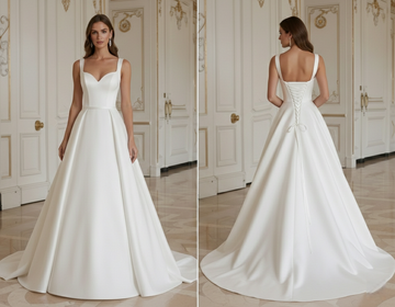 A-Line Wedding Dress With Corset Back Structured Fit