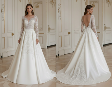 Robe de mariée ligne A Avec détail élégant en perles