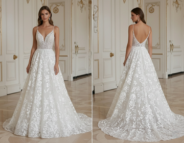 A-Line Wedding Dress With Embroidered Floral Detail