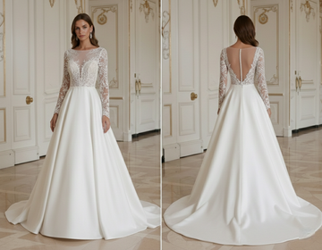 Robe de mariée ligne A classique corsage cœur élégante