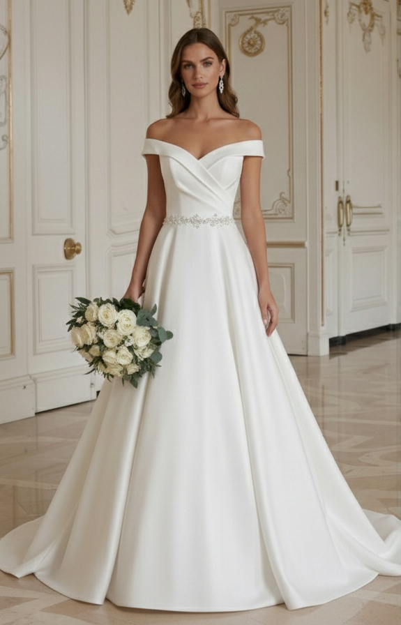 A-Linien Hochzeitskleid mit femininer Silhouette Klassisch