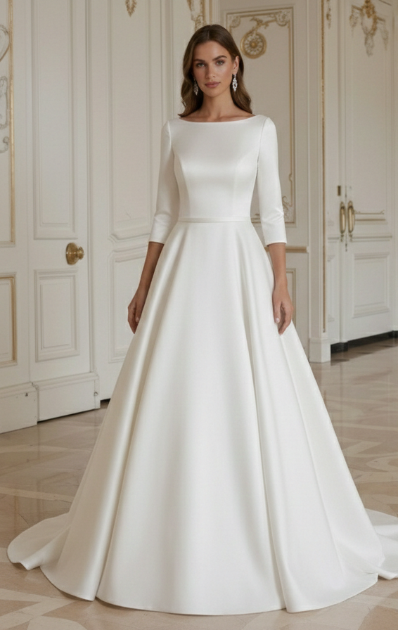 A-Line Wedding Dress With Keyhole Back Detail