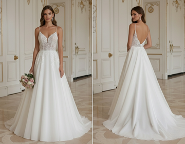 A-Line Wedding Dress With Organza Skirt Soft Romantic