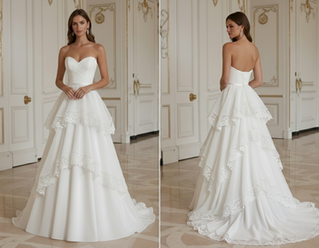 A-Line Wedding Dress With Ruffle Hem Romantic
