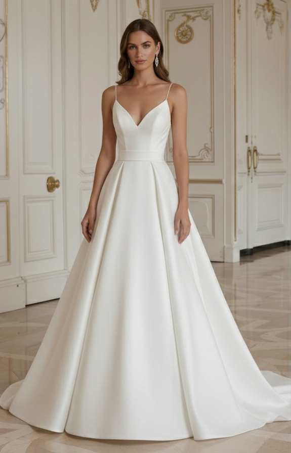 A-Linien Hochzeitskleid mit modelliertem Taillendesign