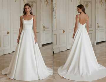 A-Line Wedding Dress With Stretch Satin Comfortable