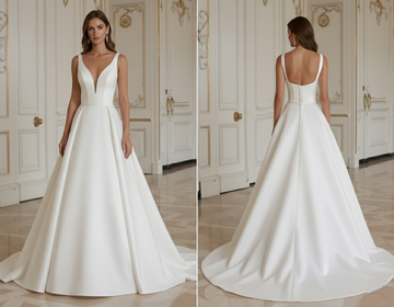 A-Line Wedding Dress With Structured Waistline Support