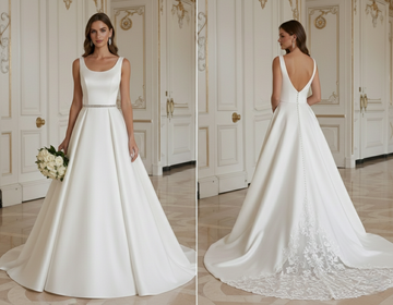 A-Linien Hochzeitskleid mit elegantem Satin-Finish
