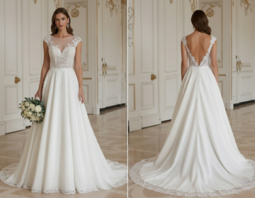 A-Linien Hochzeitskleid mit romantischem Rückendetail