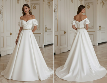 A-Line Wedding Dress With Timeless Ivory Satin