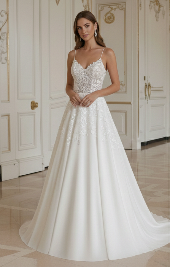 Affordable A-Line Wedding Dress Elegant Budget Bridal