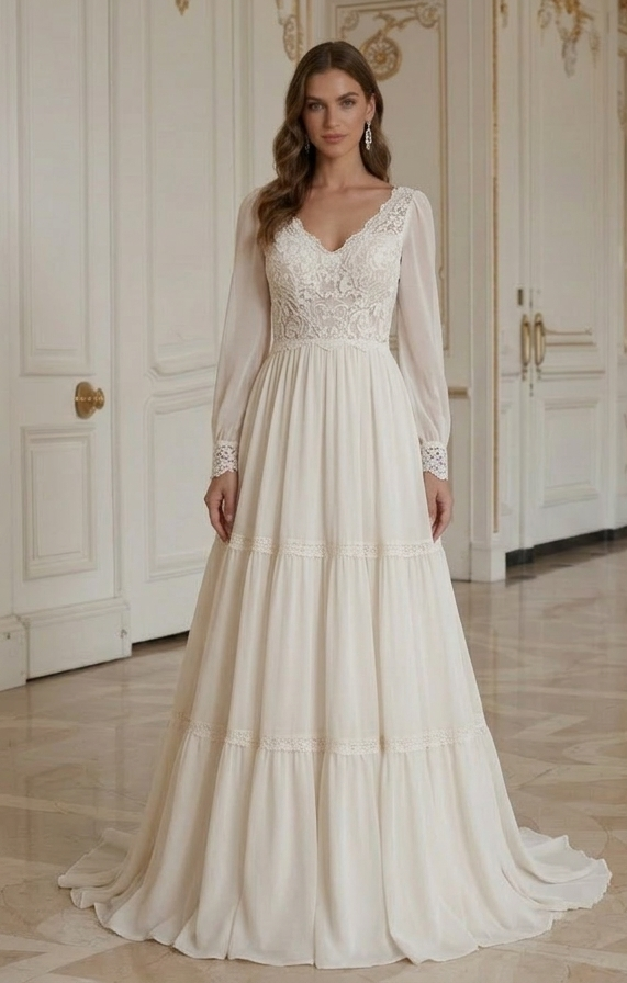 Bezahlbares Boho Hochzeitskleid Budget Brautkleid