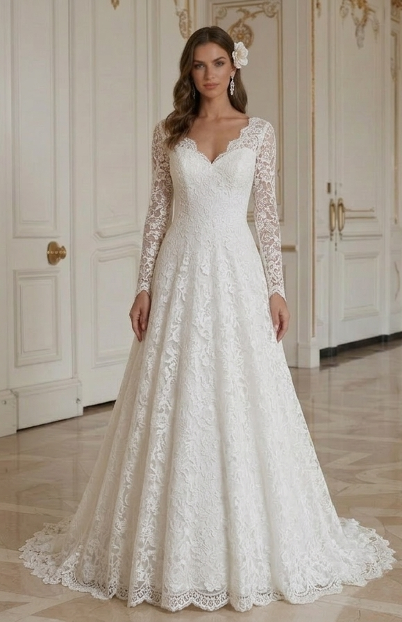 Rochie de mireasă din dantelă accesibilă, buget pentru mireasă